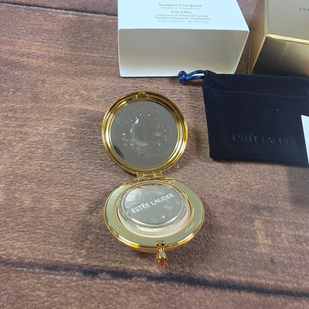 Estee Lauder Scorpio Zodiac Compact Women OS Gold Excellent Lucidity Powder